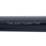 John Ruskin Pen engraving on the barrel of the Ashmolean pen